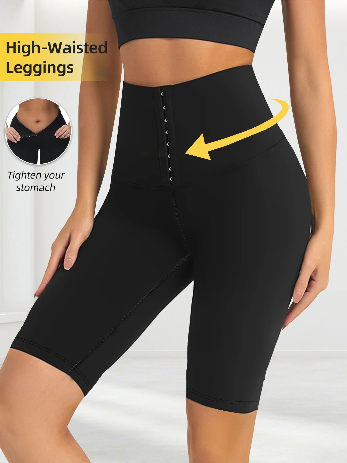 Women'S Waist Shaper Yoga Pants 5-Inch Shorts High Waist Tummy Control Compression Workout Shorts for Fitness Postpartum Summer