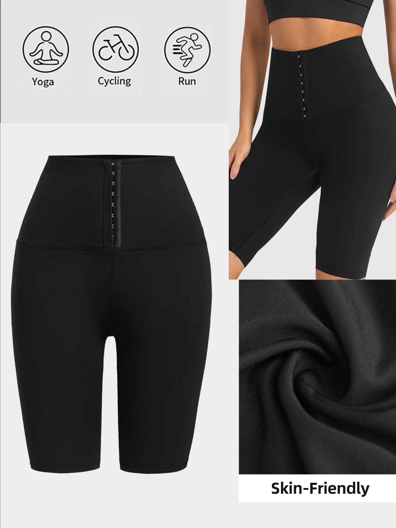 Women'S Waist Shaper Yoga Pants 5-Inch Shorts High Waist Tummy Control Compression Workout Shorts for Fitness Postpartum Summer