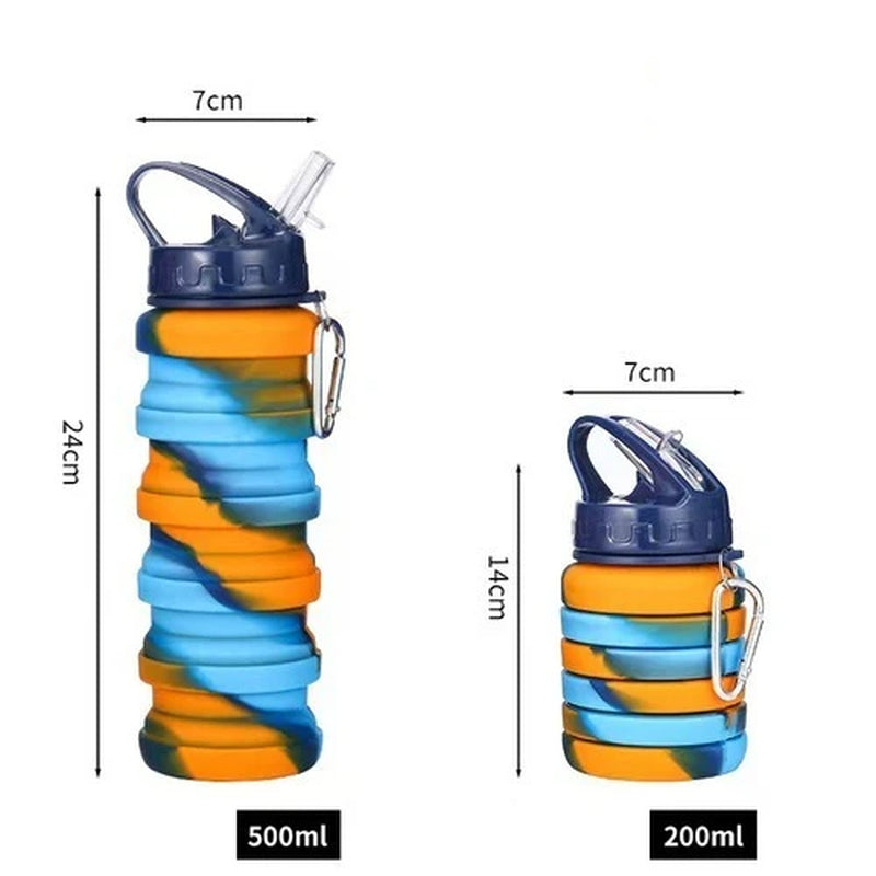 New Portable Silicone Water Bottle Retractable Folding Coffee Bottle Cups E Outdoor Travel Tools Collapsible Sport Bottles